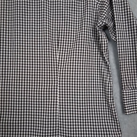 Talbots | Black & White Check Wrinkle Resistant Stretch Shirt | Size 16P - Picture 7 of 9